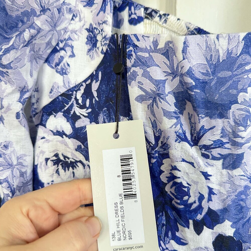 NWT Cara Cara x Tuckernut Blue Hill Dress Nordic Fields Blue Size 8 - Picture 4 of 7